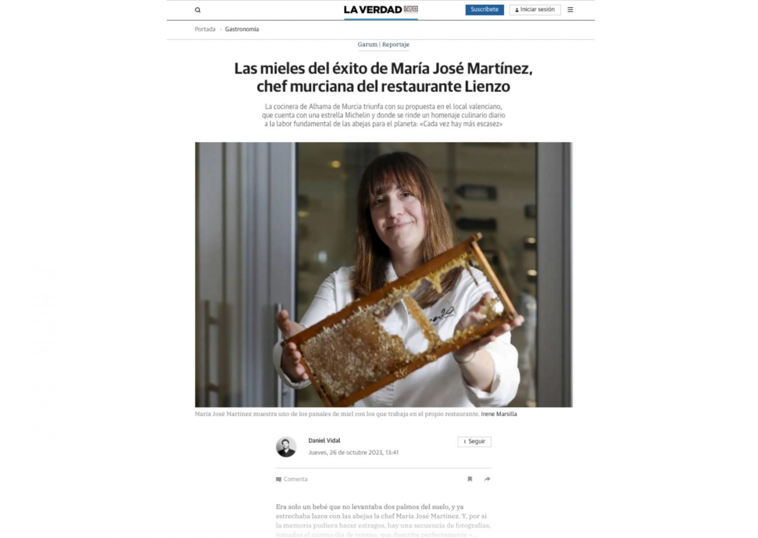 Las mieles del éxito de María José Martínez. La Verdad. - Restaurante ...