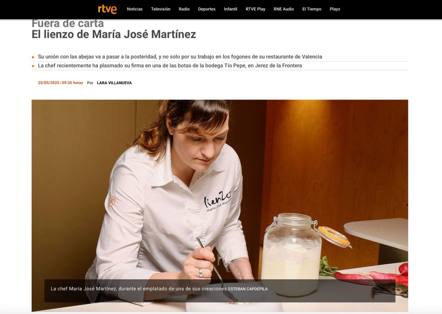 El Lienzo de María José Martínez. RTVE. - Restaurante Lienzo Valencia ...